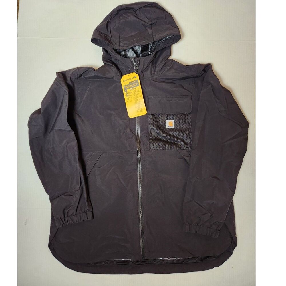 Carhartt Women’s Storm Defender Lightweight Hooded Packable Jacket Large Black
